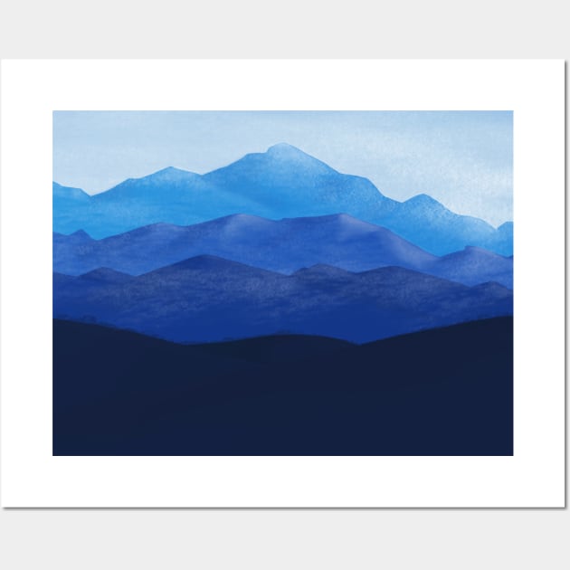 Blue Mountains | Mountain Scene | Mountain Landscapes | Alpine | Shades of Blue Wall Art by Eclectic At Heart